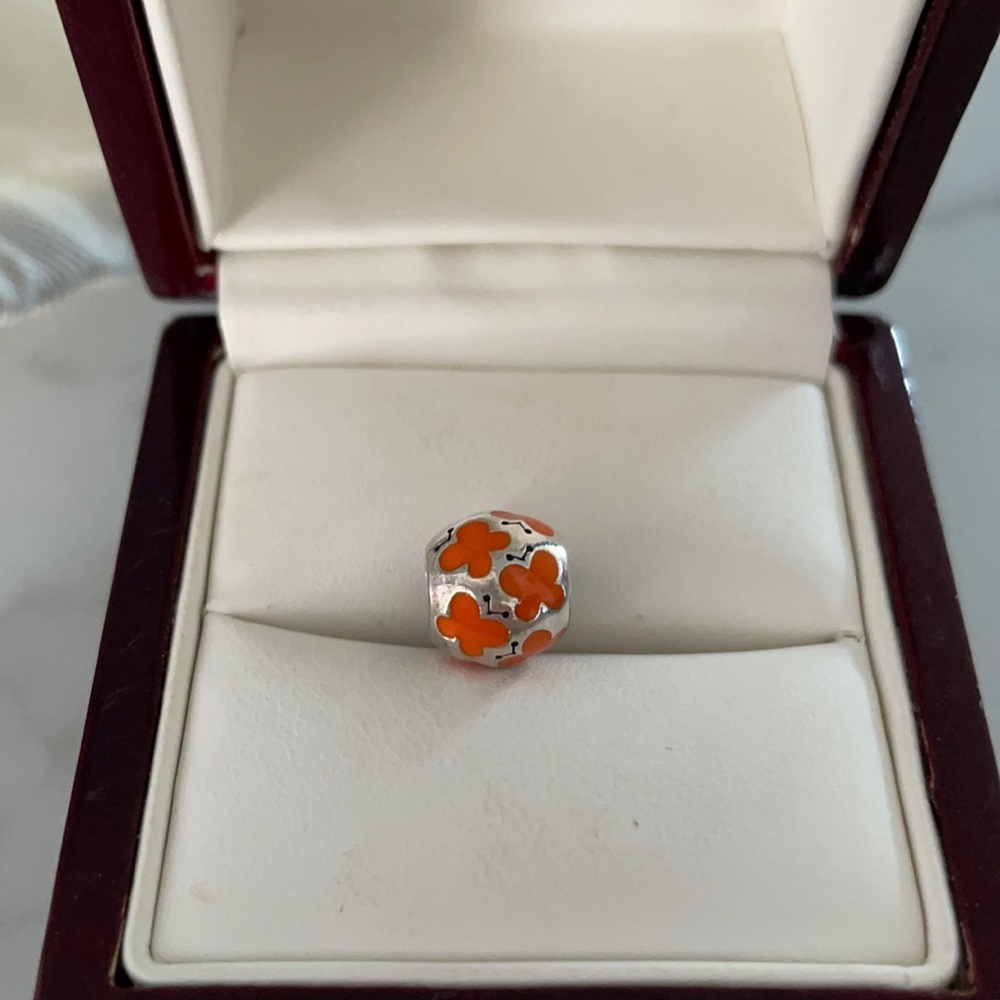 Orange Butterfly Pandora Charm